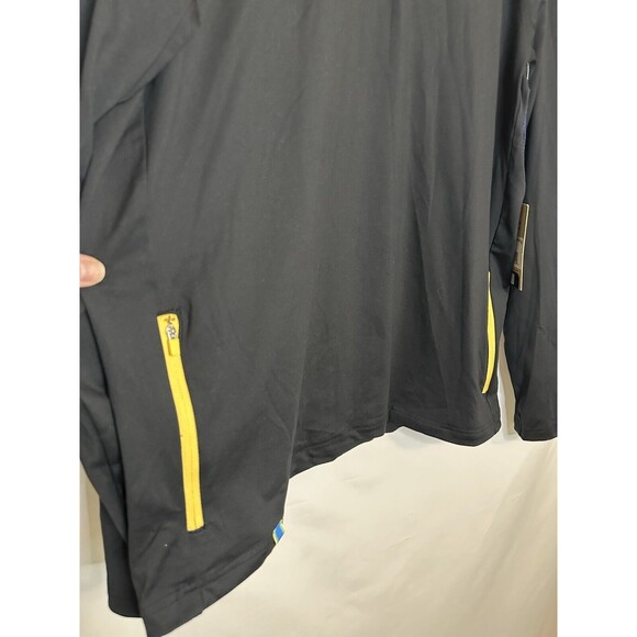 CHUBBIES Obsidian Black Yellow Quarter Zip Pullover Movementum Men's LARGE *NEW* - Picture 2 of 10